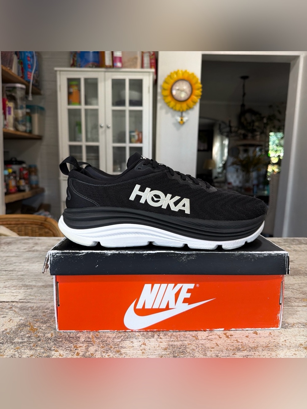 HOKA ONE ONE Gaviota 5 Running Shoes Men’s Sz 10.5D Black Stability Road Walking